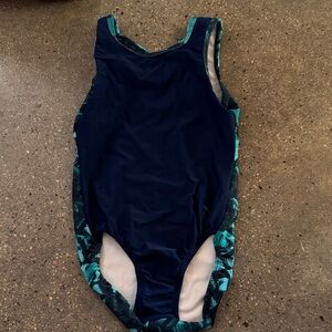 Navy & Green Gymnastics Leotard